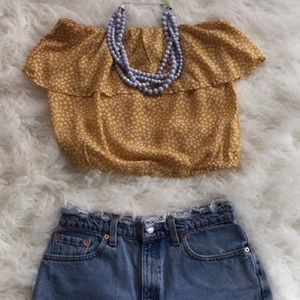 Sleeveless Crop Top (Tube Top) - Mustard